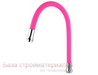 Gusak_dlya_smesitelya_gibkij_FRAP_rozovyj_silikon_metall_F7255
