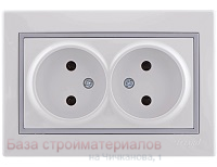 Rozetka_2_mest_SP_Mira_16A_b_z_keram_bel_ser_Lezard_701-0215-128